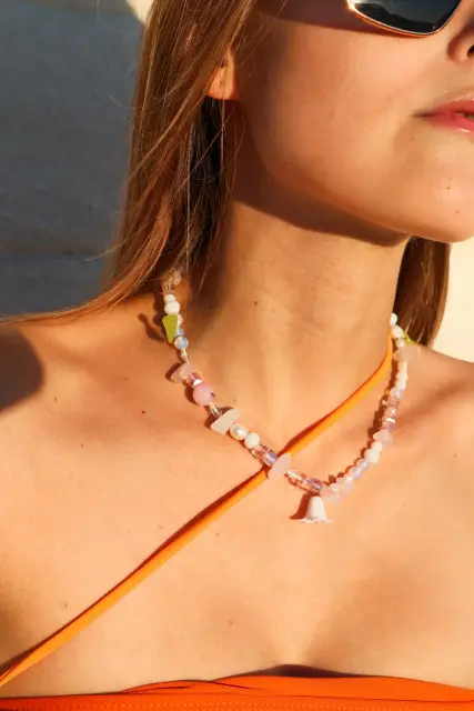 Petal Kiss handmade freshwater pearl necklace